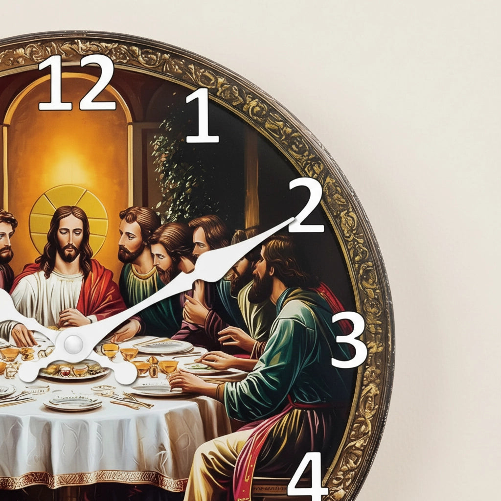 Horloge murale cène sacrée mdf