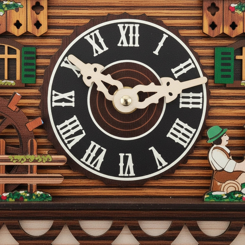 Horloge murale chalet bavarois plastique Image