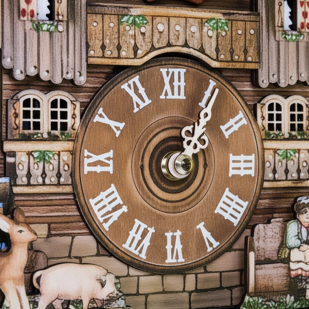 Horloge murale chalet coucou bois