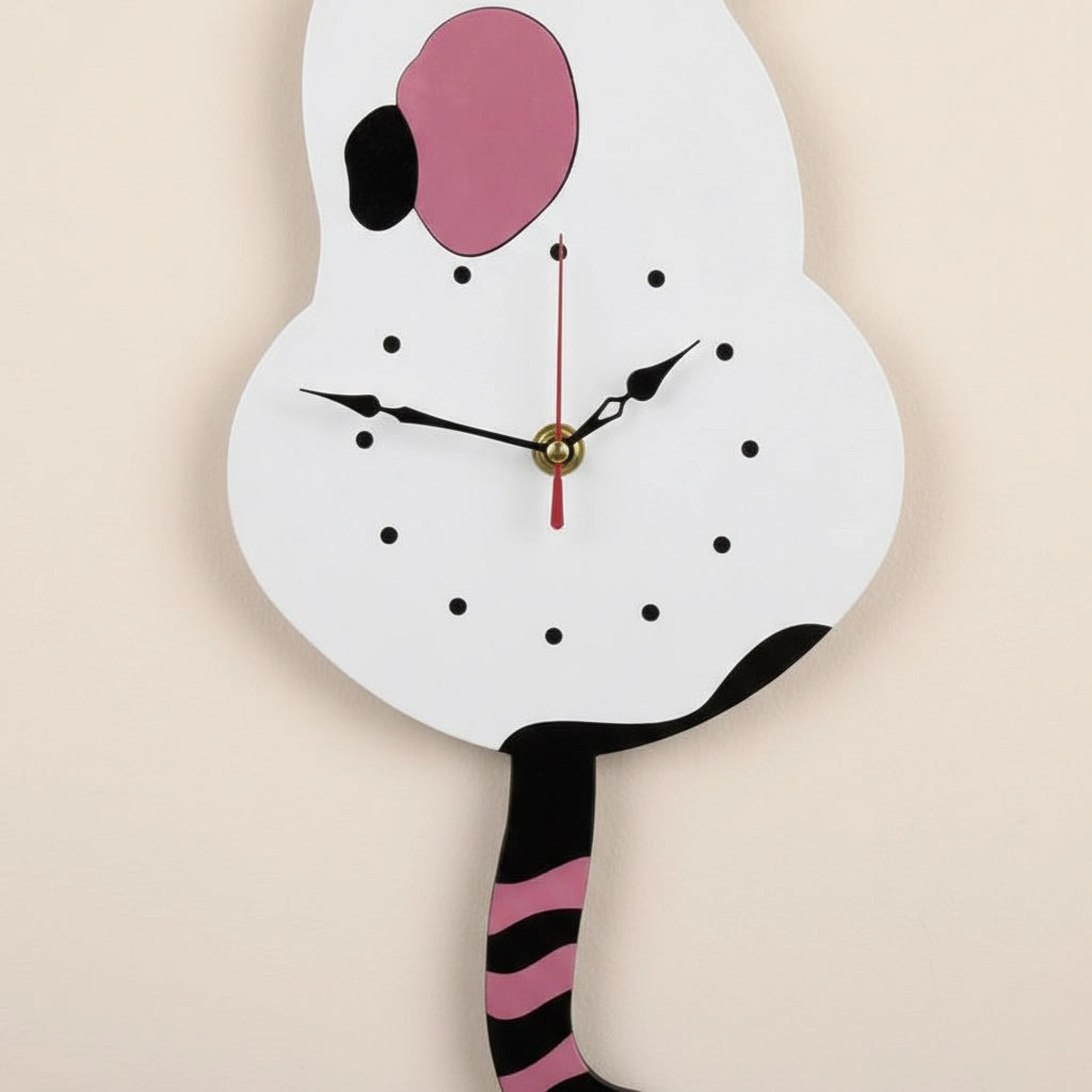 Horloge murale chat acrylique oscillant