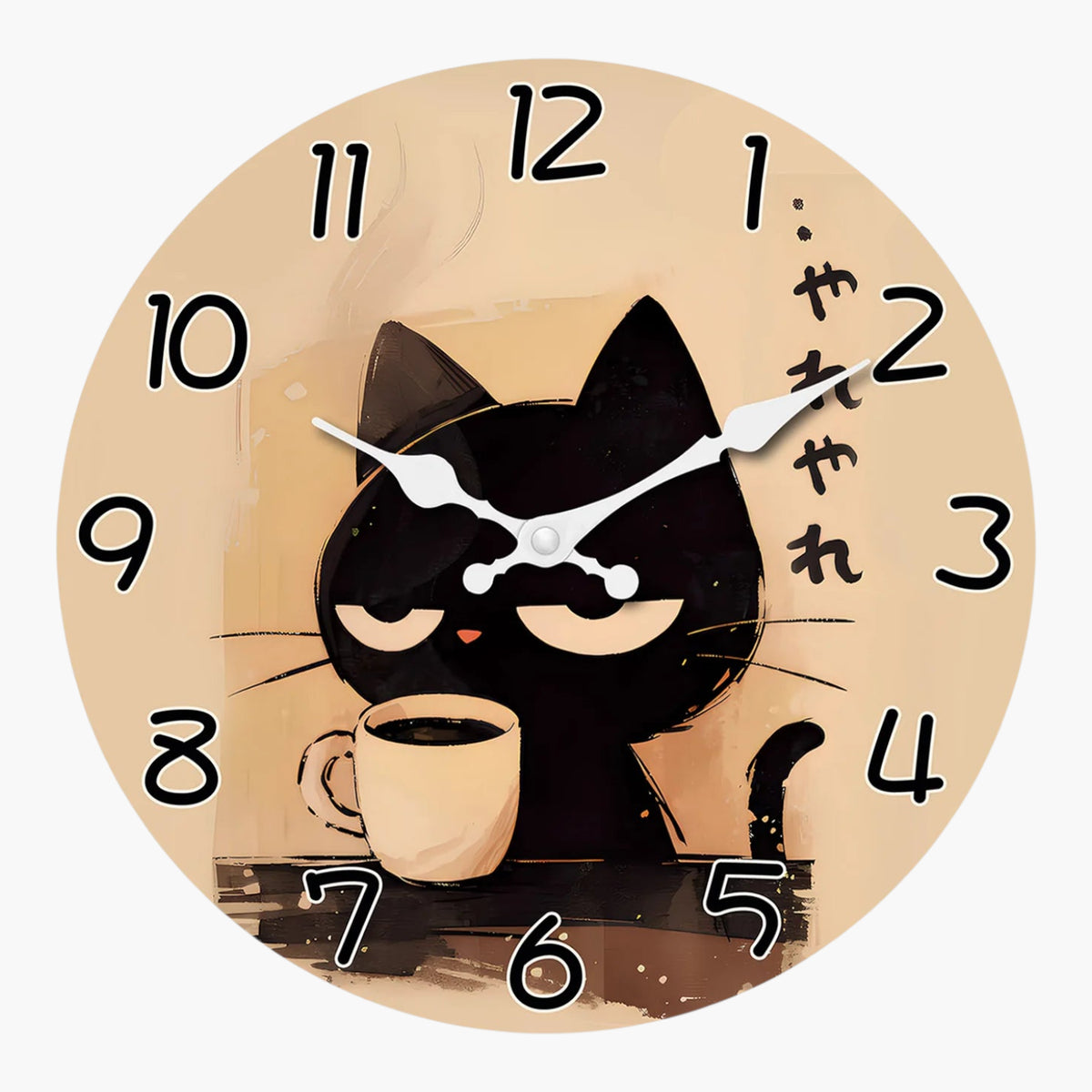 Horloge murale chat café mdf