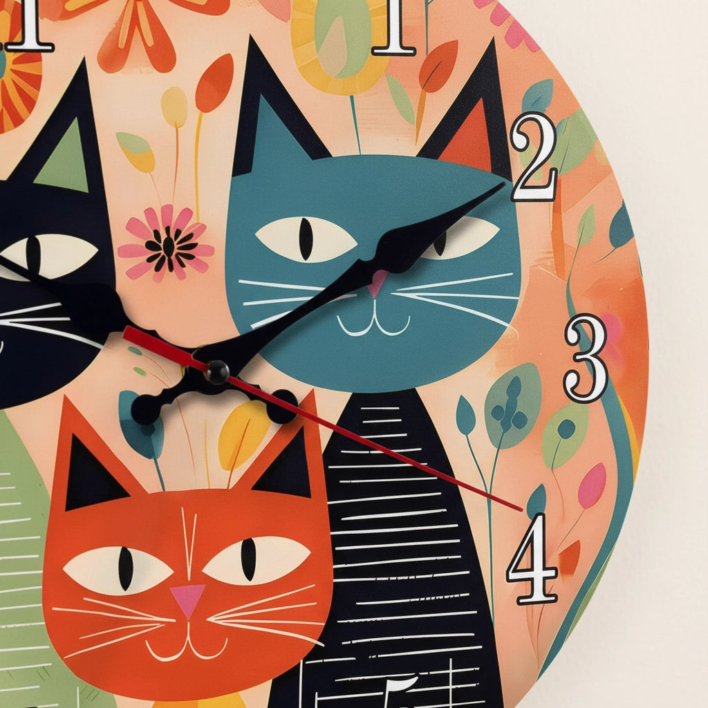 Horloge murale chat