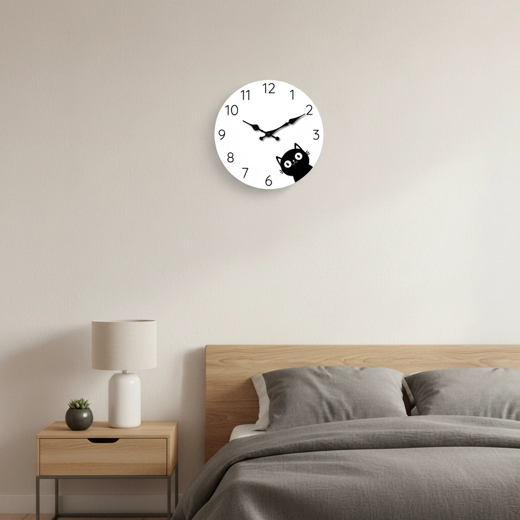 Horloge murale chat noir Image