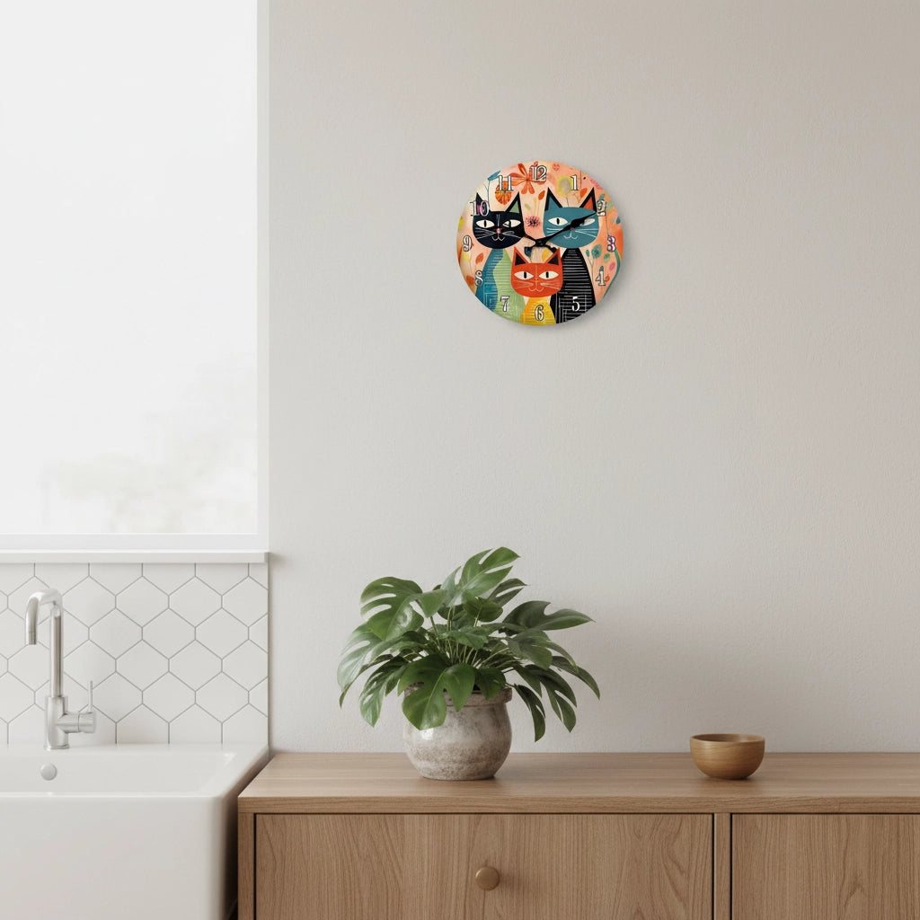Horloge murale chat
