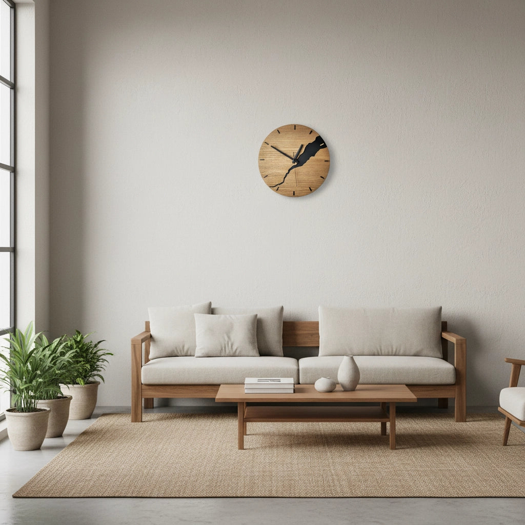 Horloge murale chêne