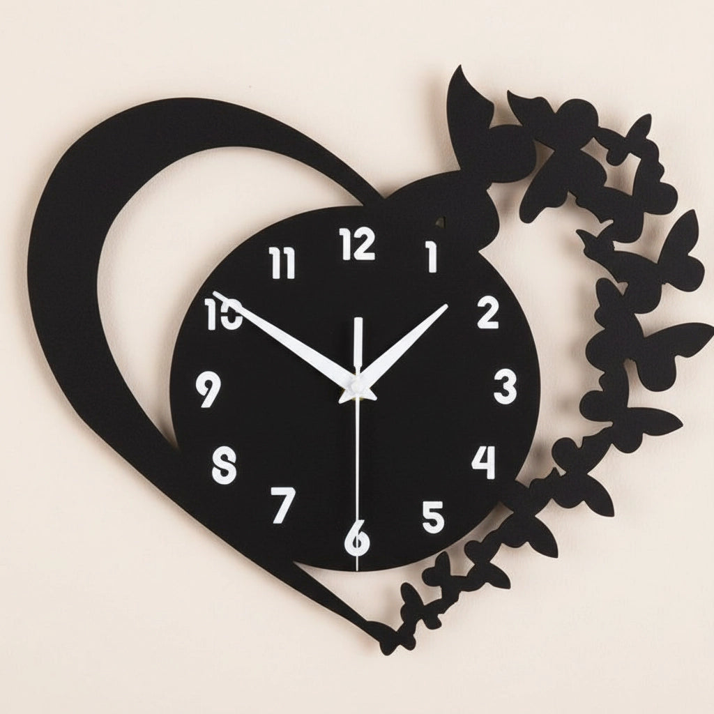 Horloge murale coeur
