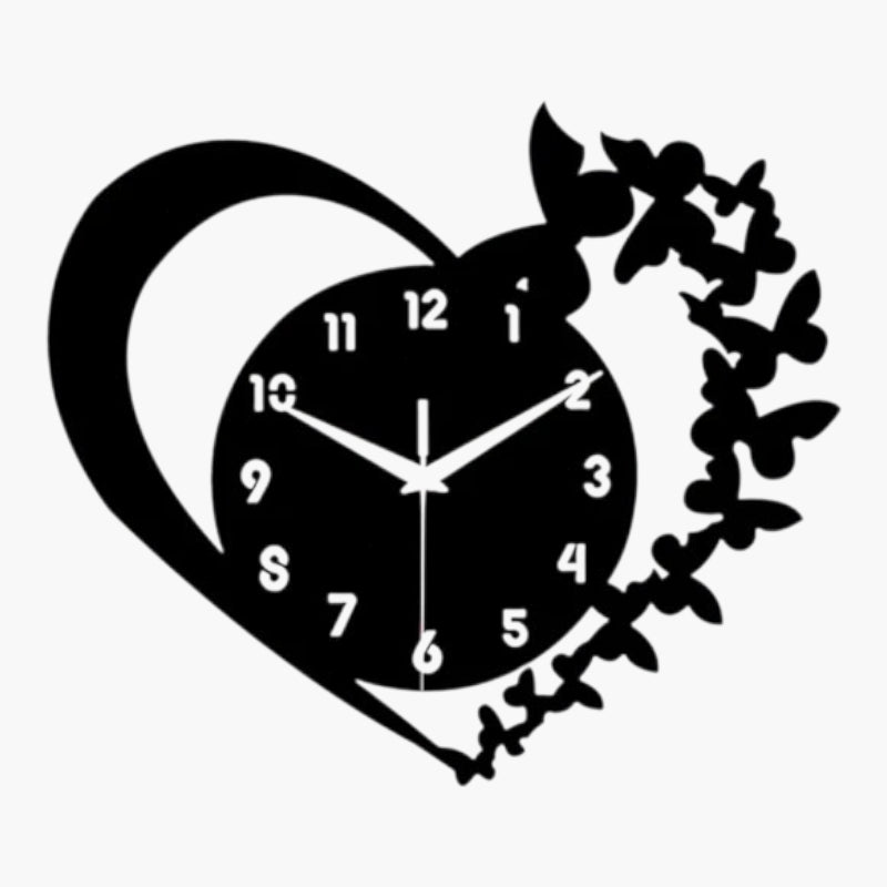 Horloge murale coeur Noir 30 cm