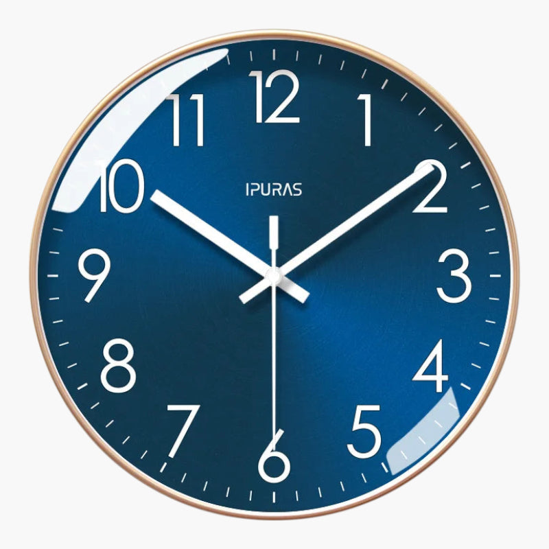 Horloge murale contemporaine design Or