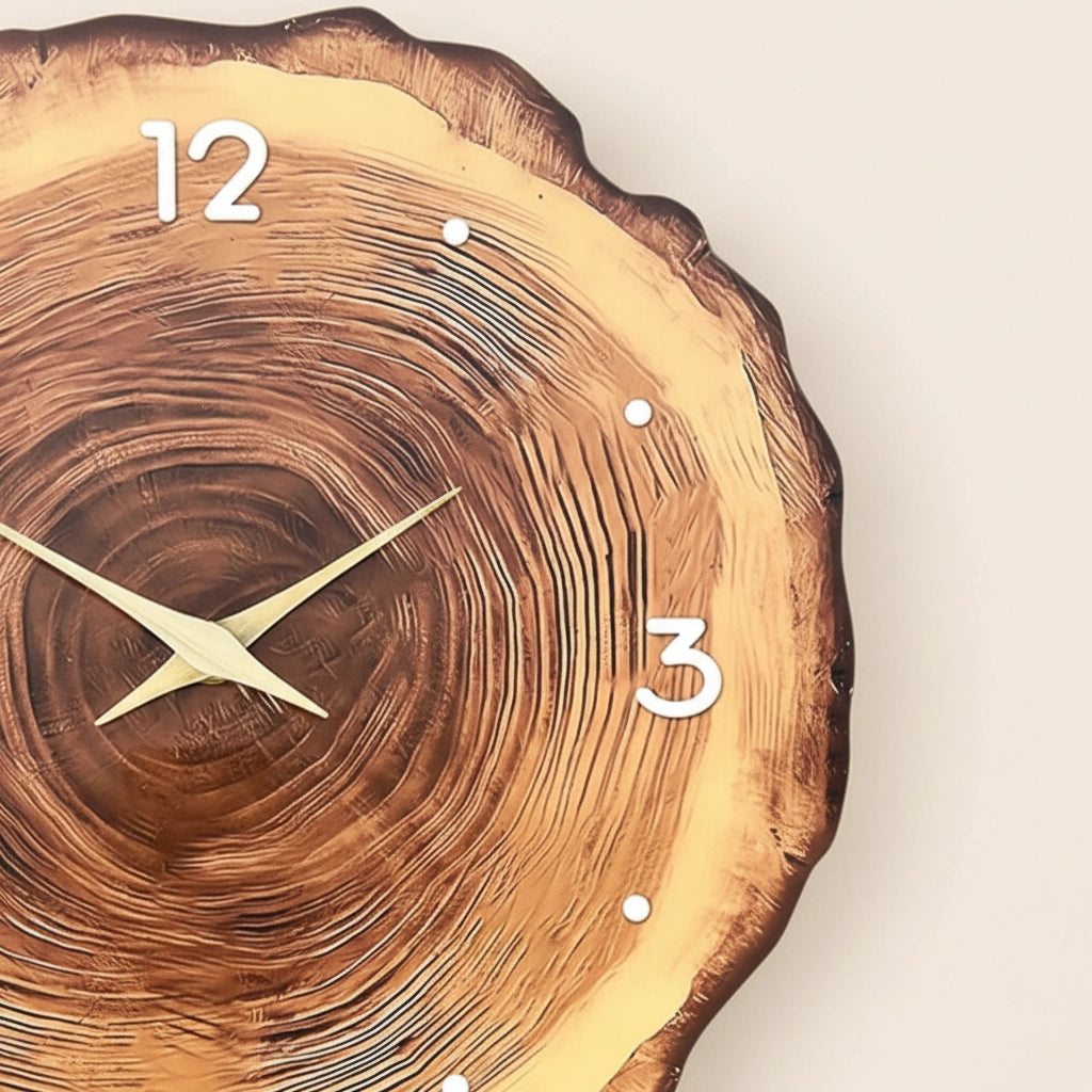 Horloge murale contour bois