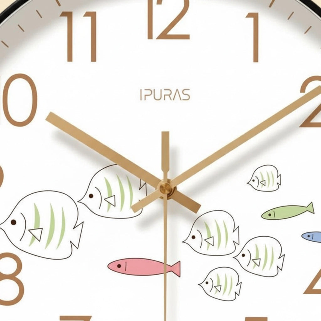 Horloge murale cristal marin bleu