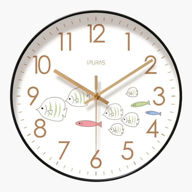 Horloge murale cristal marin bleu Noir