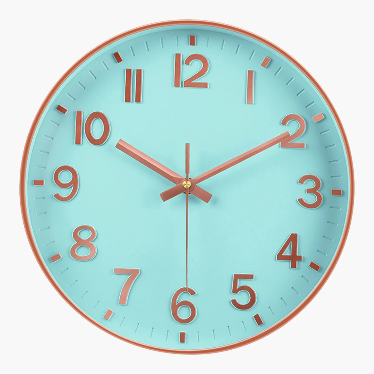 Horloge murale cuisine silencieuse Bleu Turquoise