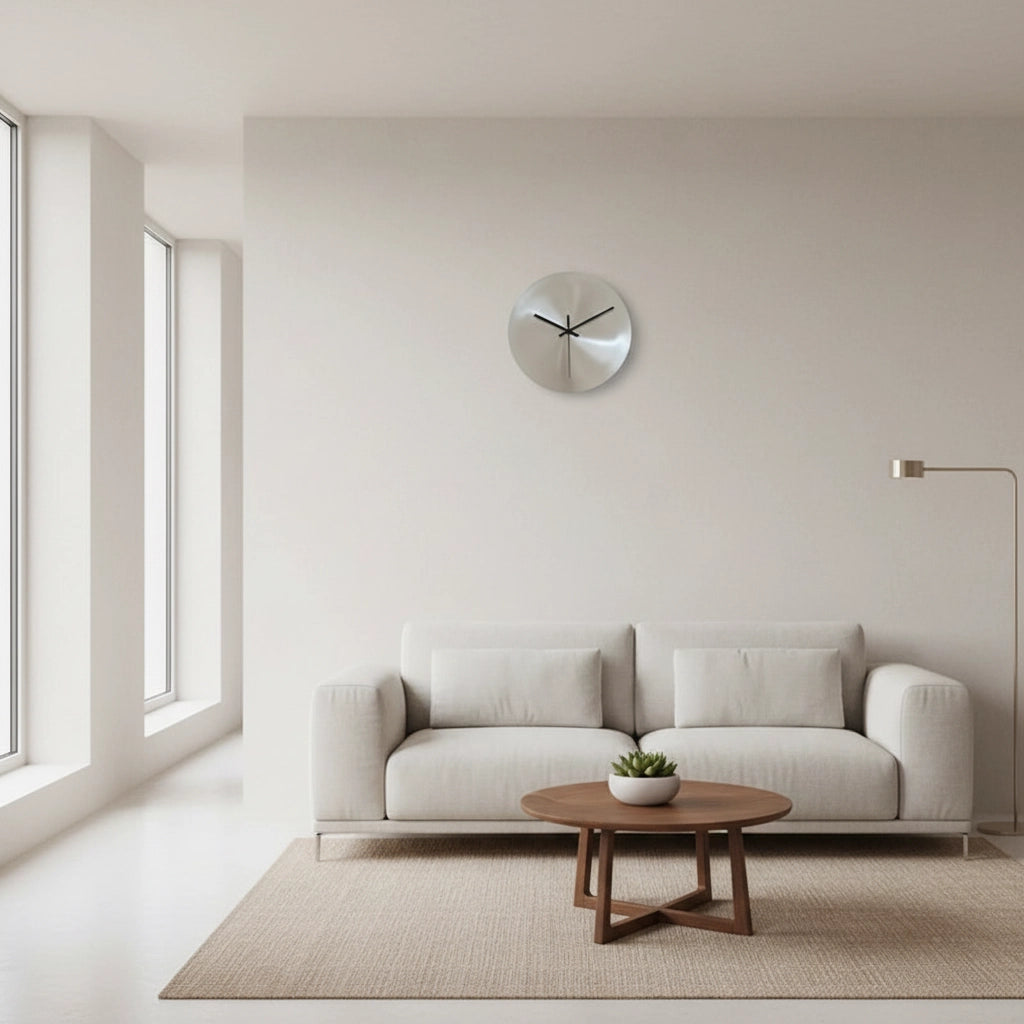 Horloge murale design argent