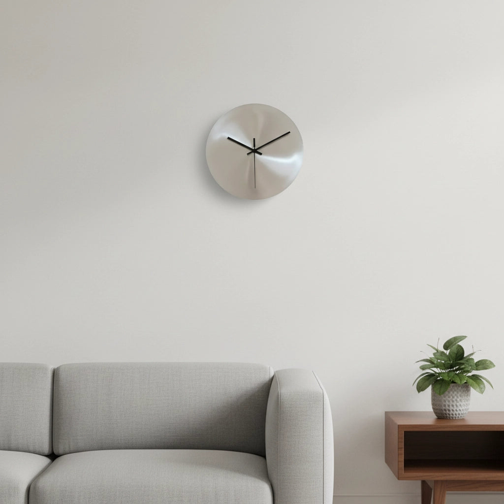 Horloge murale design argent