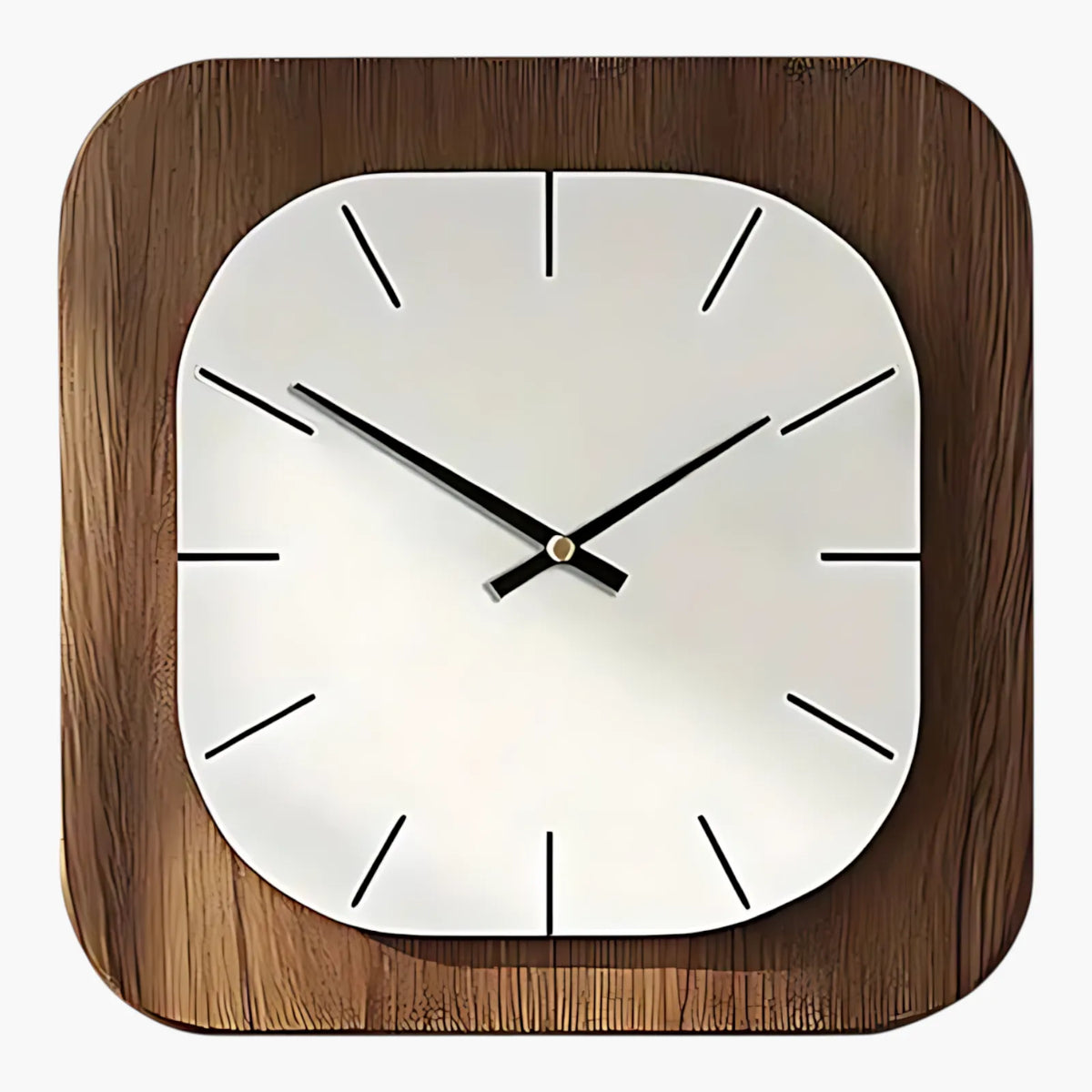 Horloge murale design carrée Marron 30 cm