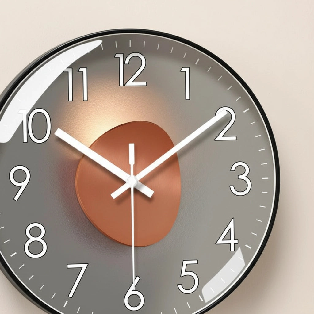 Horloge murale design dorée