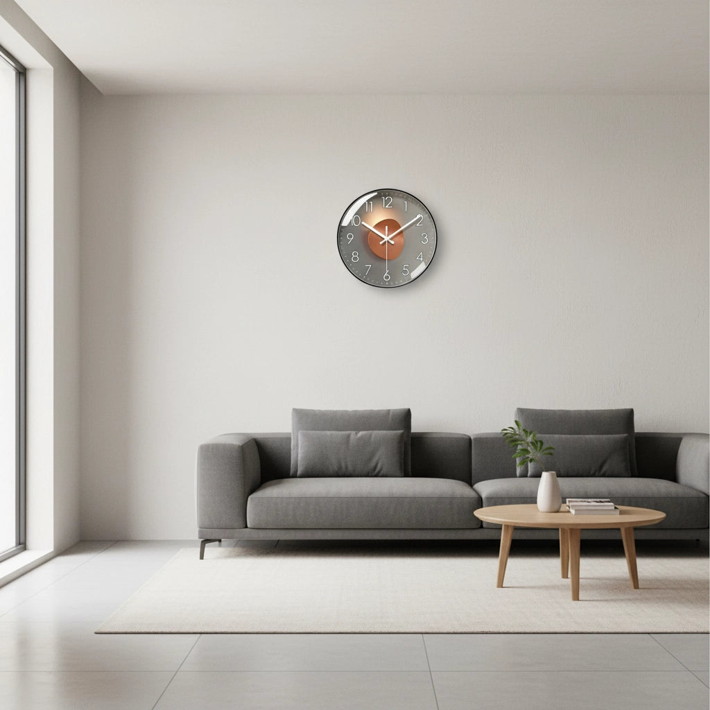 Horloge murale design dorée