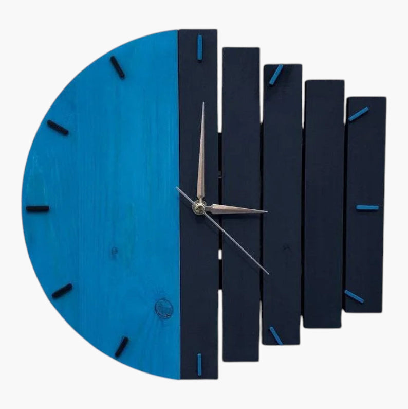 Horloge murale design industriel Bleu 30 cm