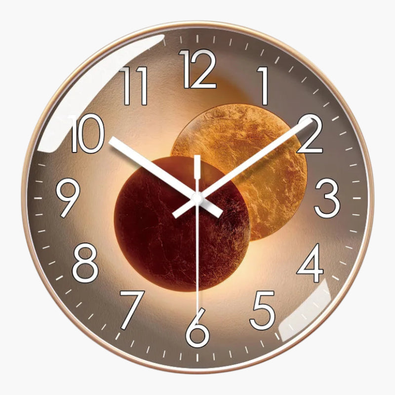 Horloge murale design luxe silencieuse Or