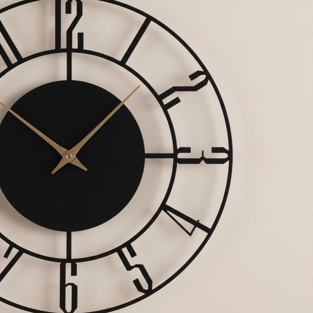 Horloge murale design noire Image