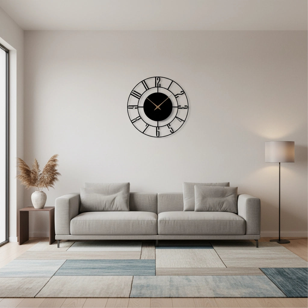 Horloge murale design noire Image