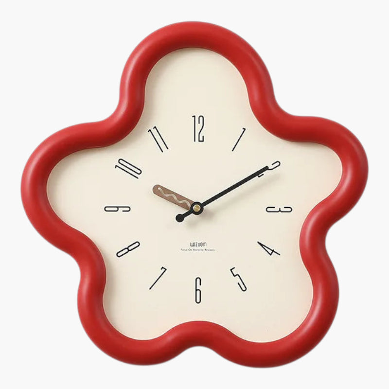 Horloge murale design pour salon Rouge 40 cm