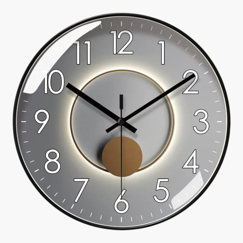 Horloge murale design salon Noir