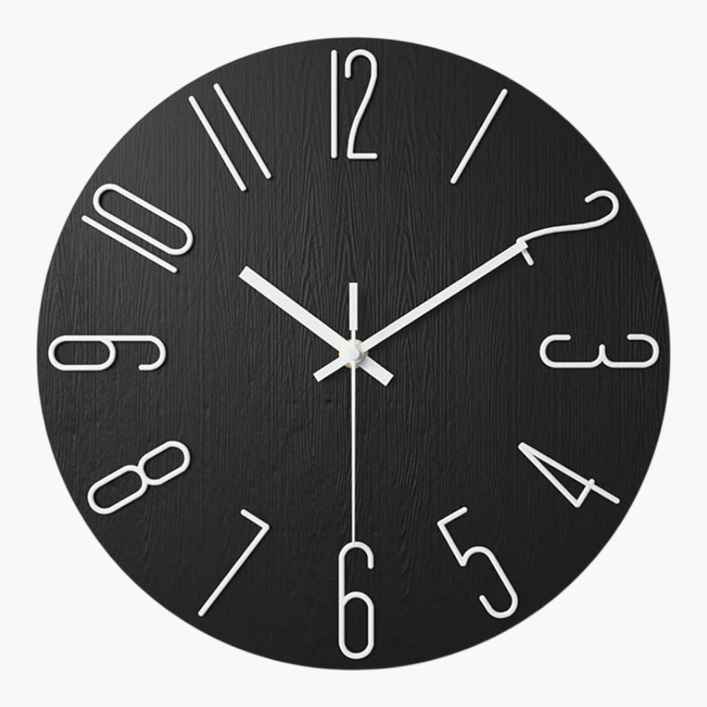 Horloge murale design scandinave Noir 30 cm