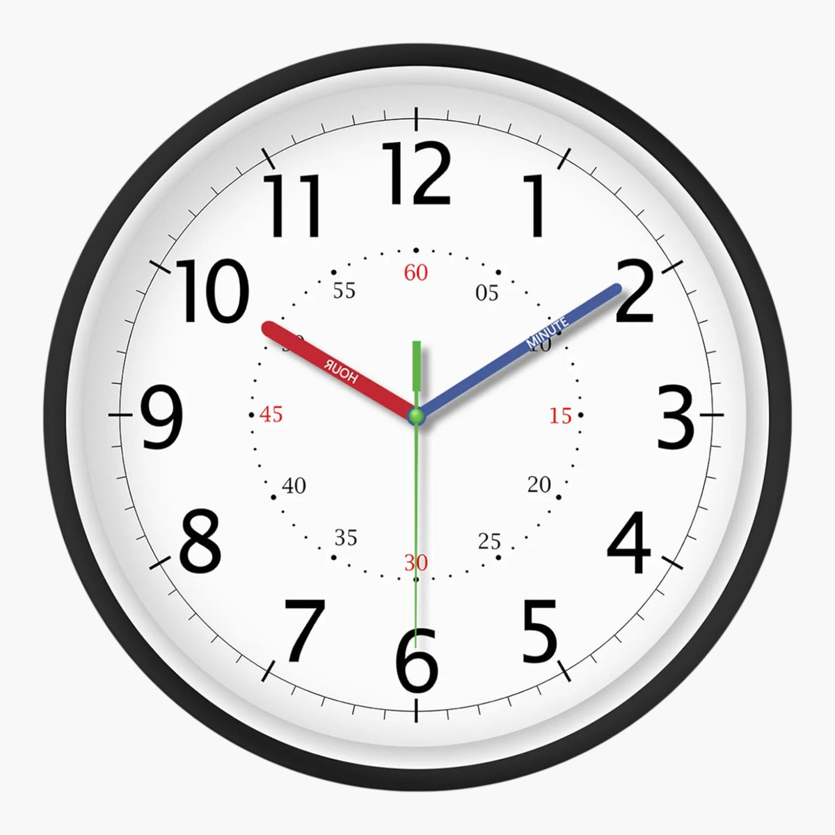 Horloge murale didactique couleurs primaires 20 cm