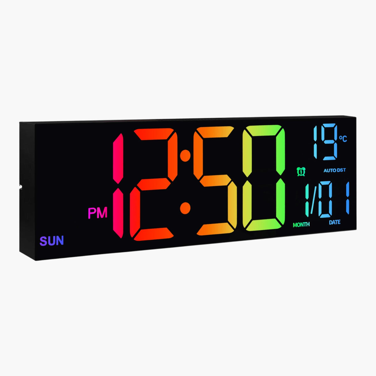 Horloge murale digitale design Noir 40 x 15 cm