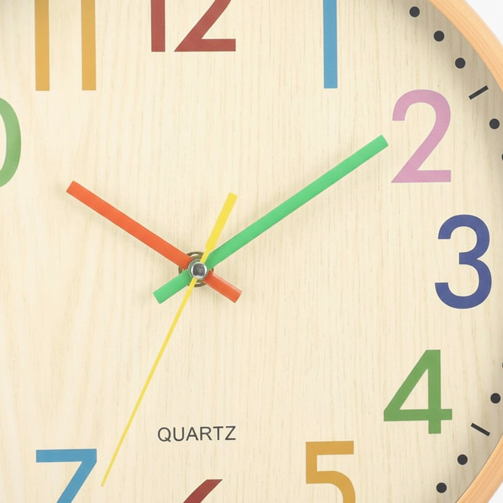 Horloge murale éducative colorée
