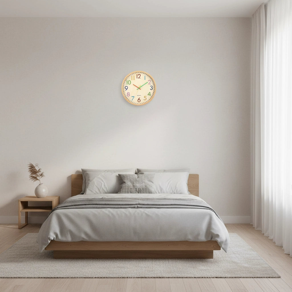 Horloge murale éducative colorée