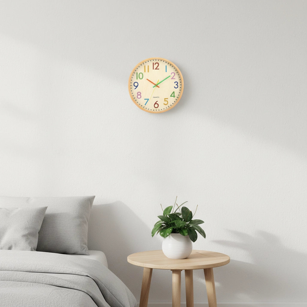 Horloge murale éducative colorée