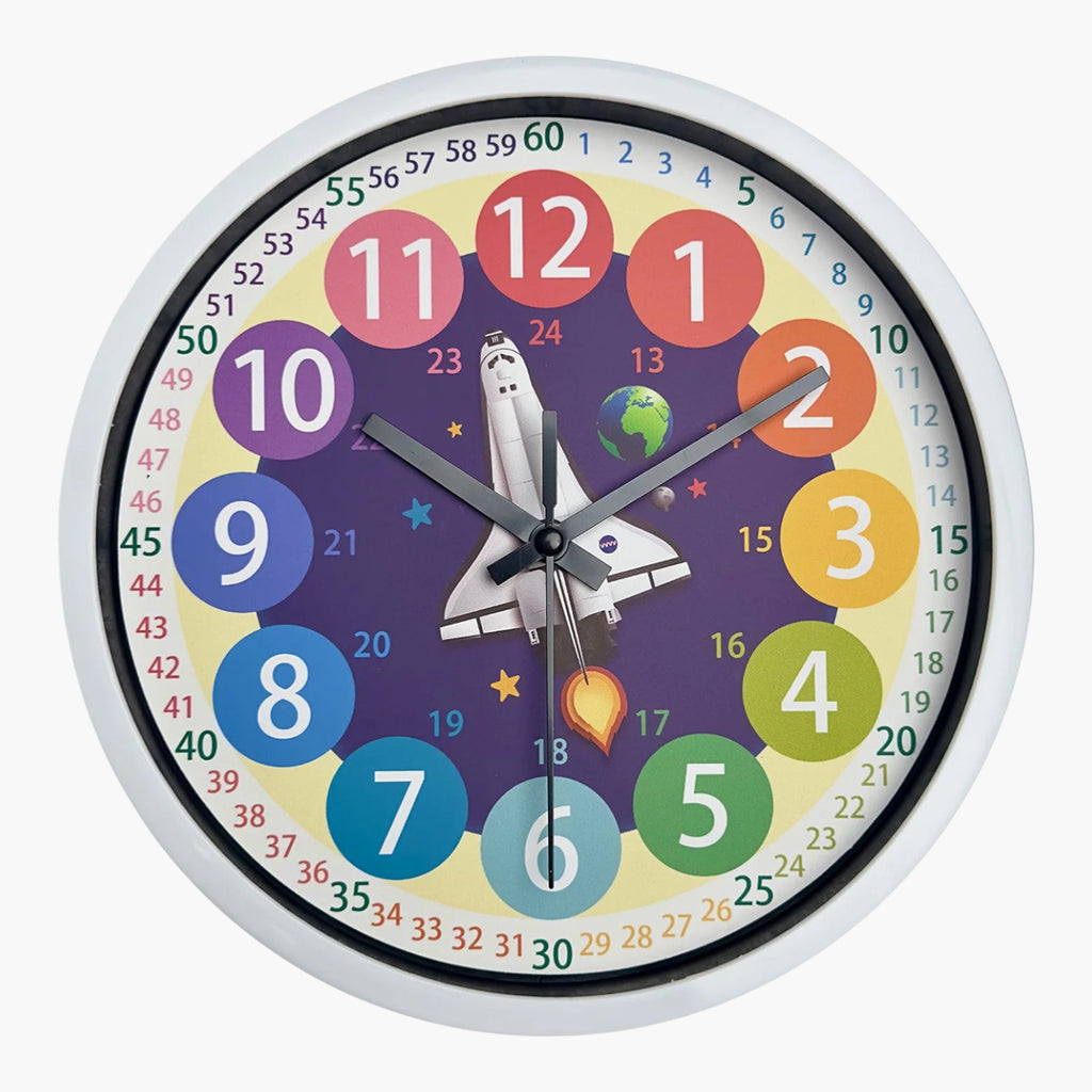Horloge murale espace pédagogique violet 20 cm