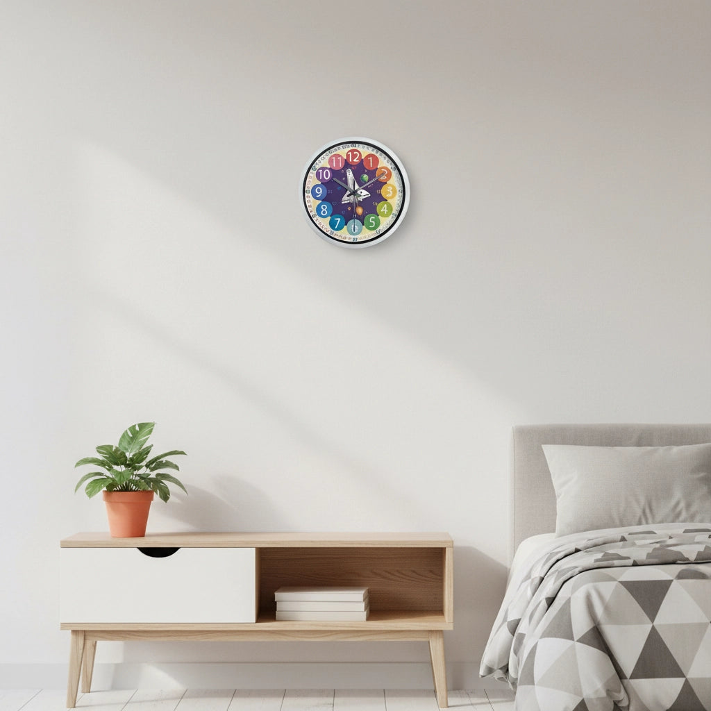 Horloge murale espace pédagogique violet Image