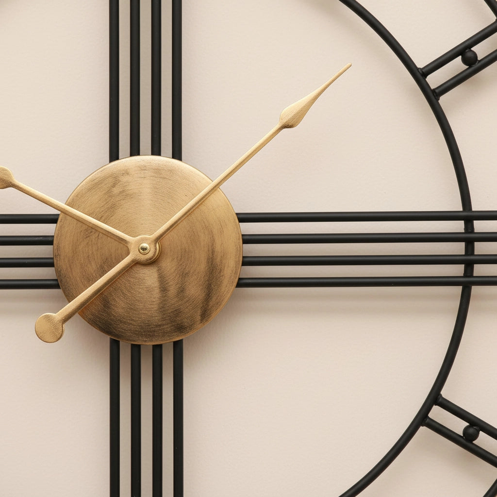 Horloge murale fer forgé noir