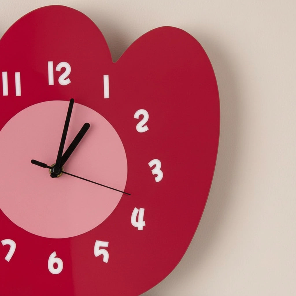 Horloge murale fleur acrylique silencieuse