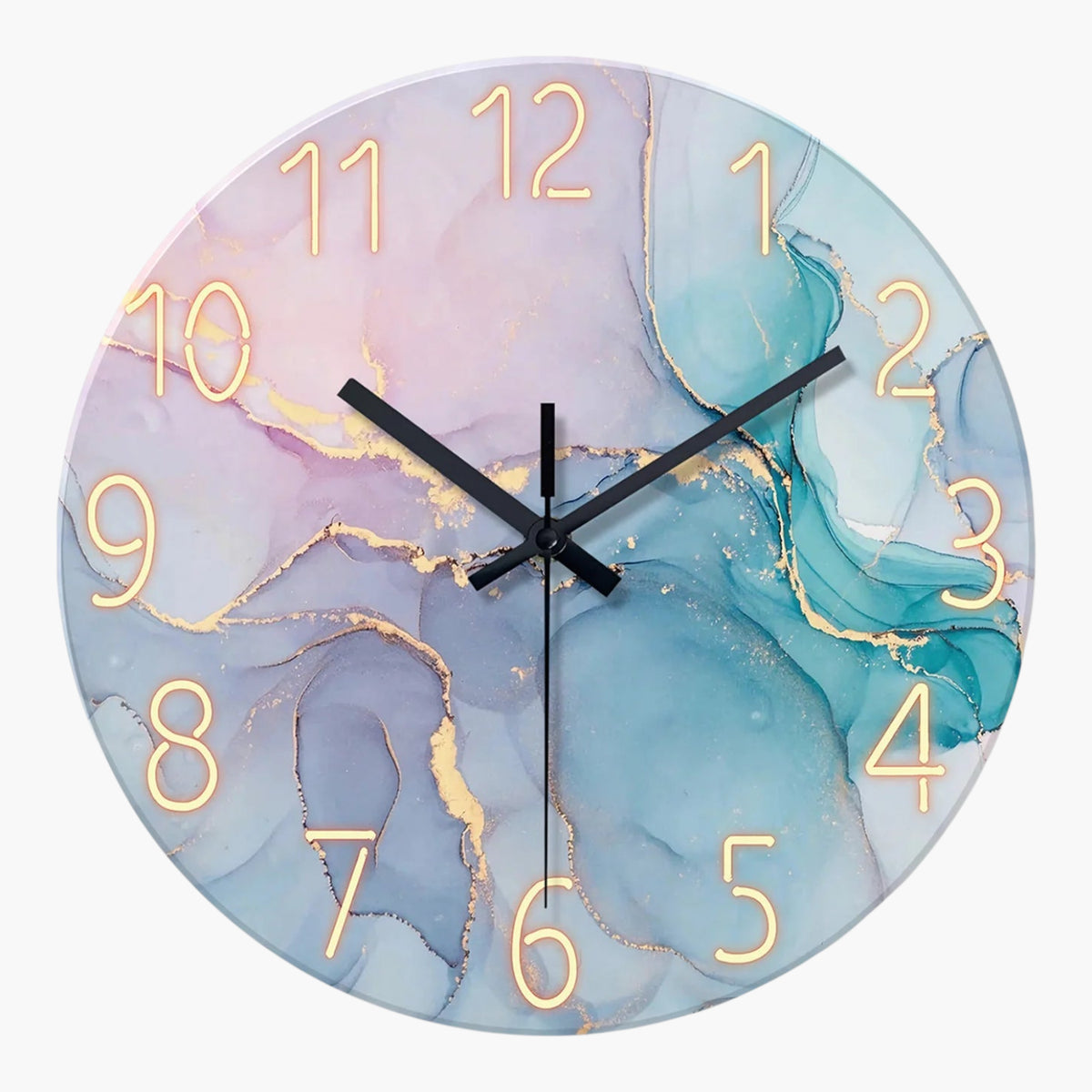 Horloge murale fluid art verre 40 cm