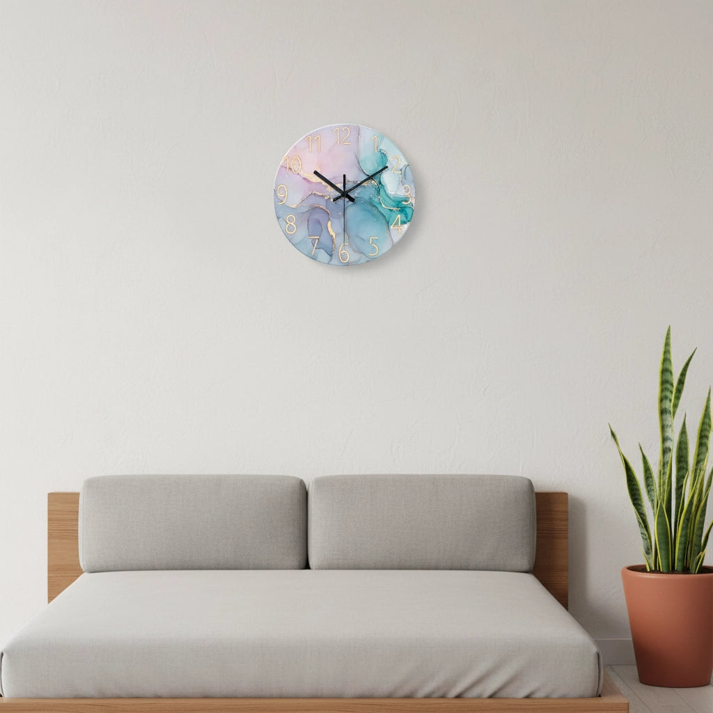 Horloge murale fluid art verre Image