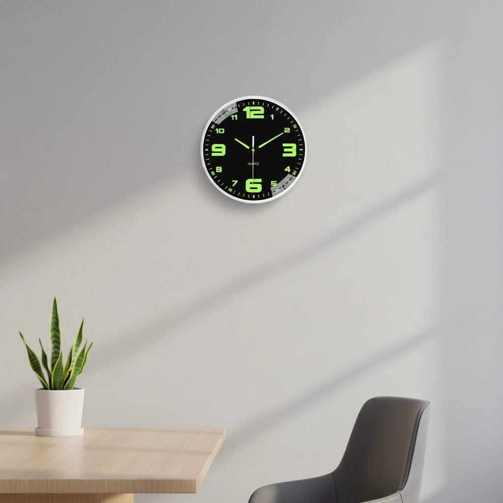 Horloge murale fluorescente