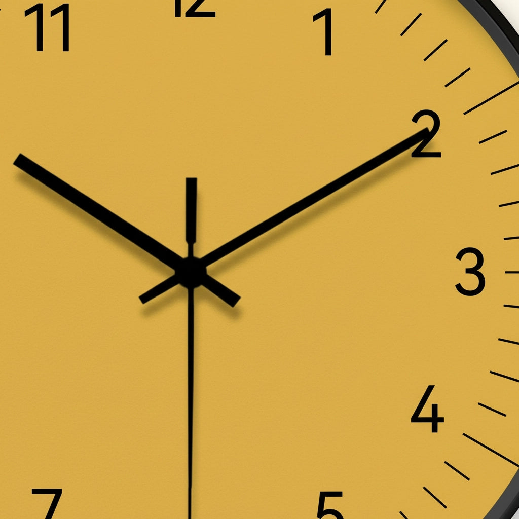 Horloge murale jaune noir silencieuse