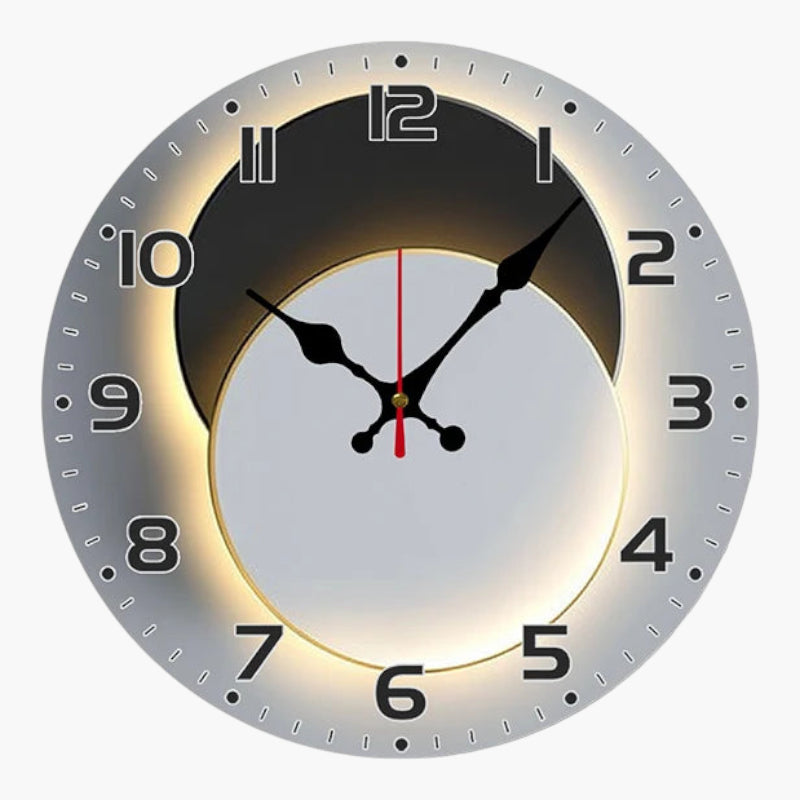 Horloge murale lune dorée silencieuse 25 cm