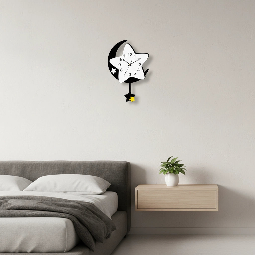 Horloge murale lune étoile enfant Image