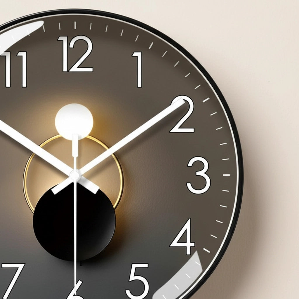 Horloge murale luxe verre silencieuse