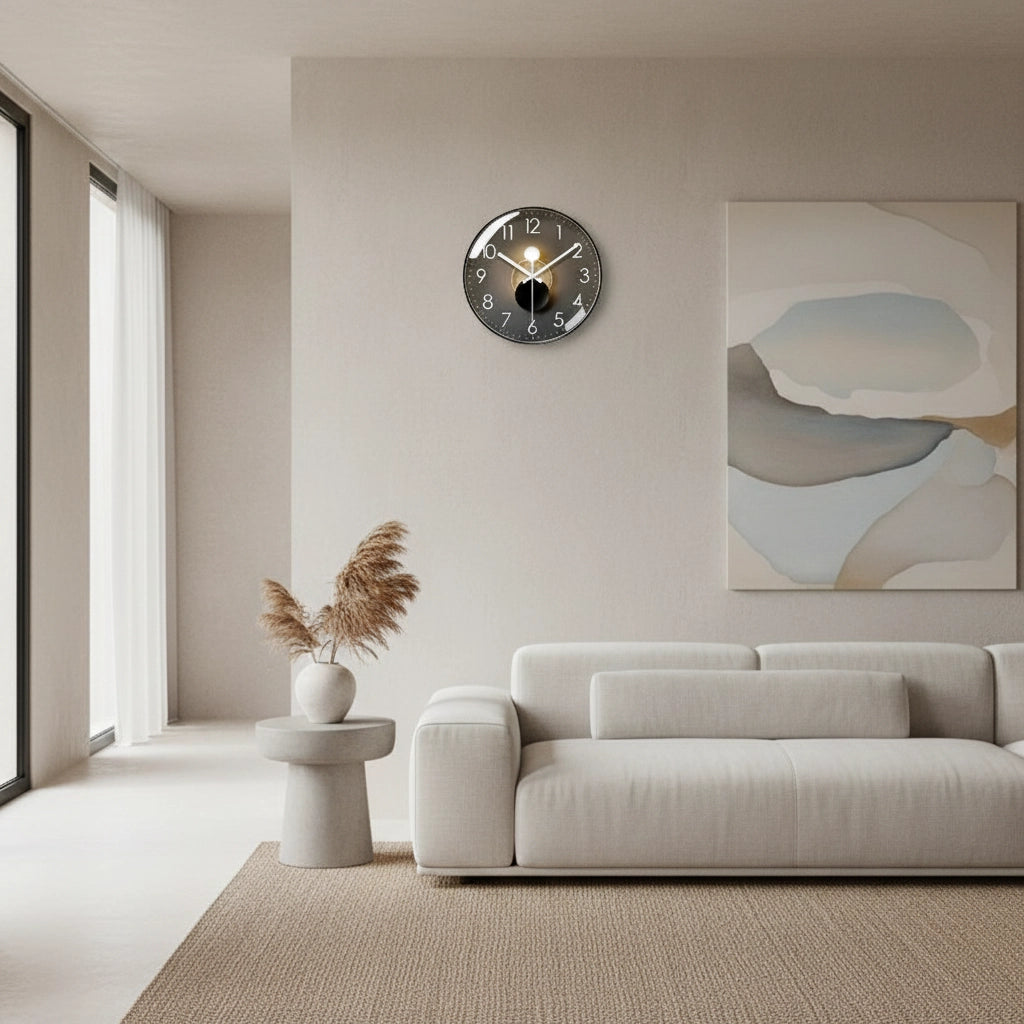 Horloge murale luxe verre silencieuse Image