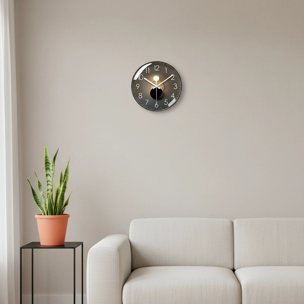 Horloge murale luxe verre silencieuse