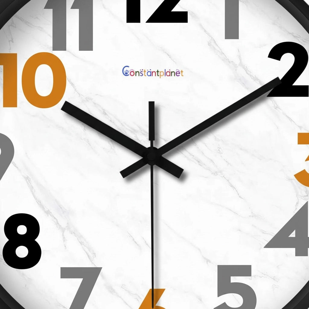 Horloge murale marbre compact ocre