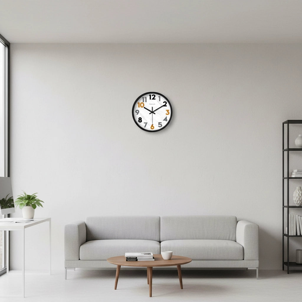 Horloge murale marbre compact ocre