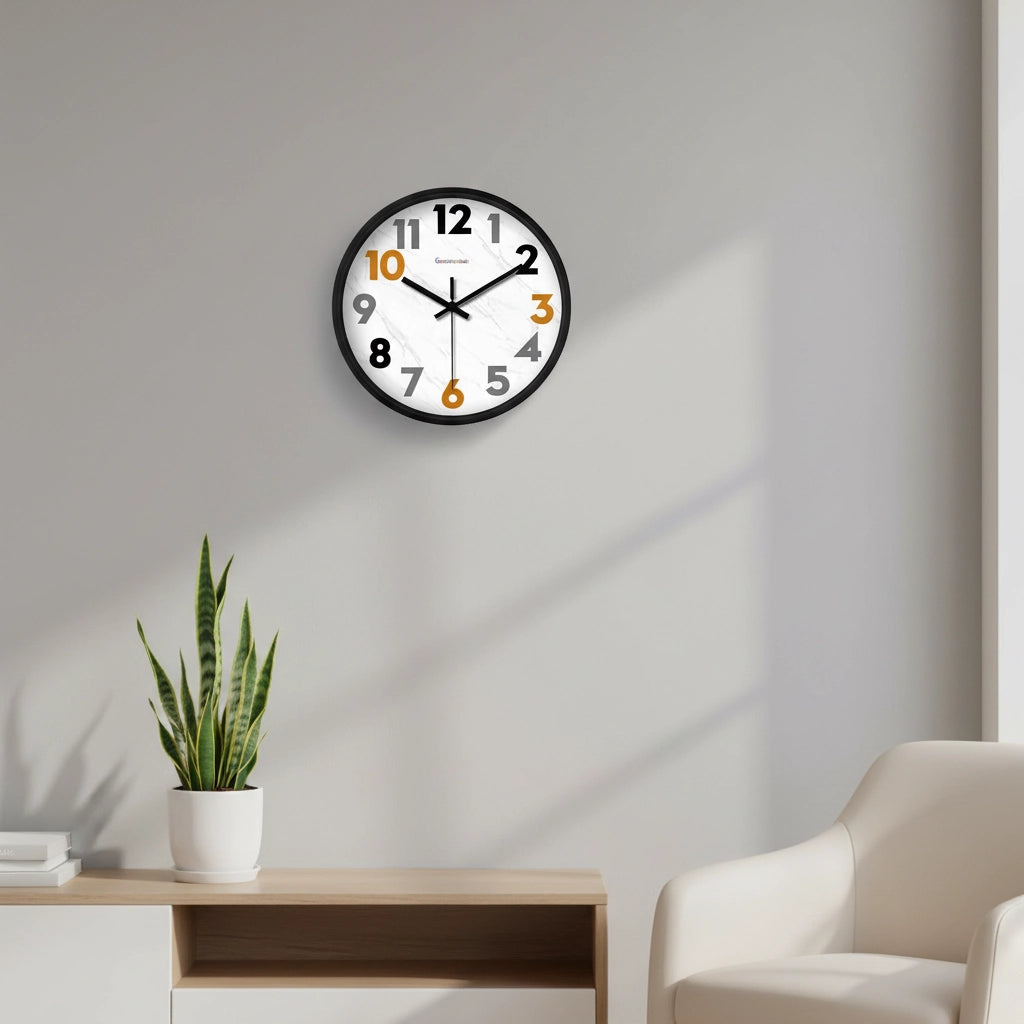 Horloge murale marbre compact ocre Image