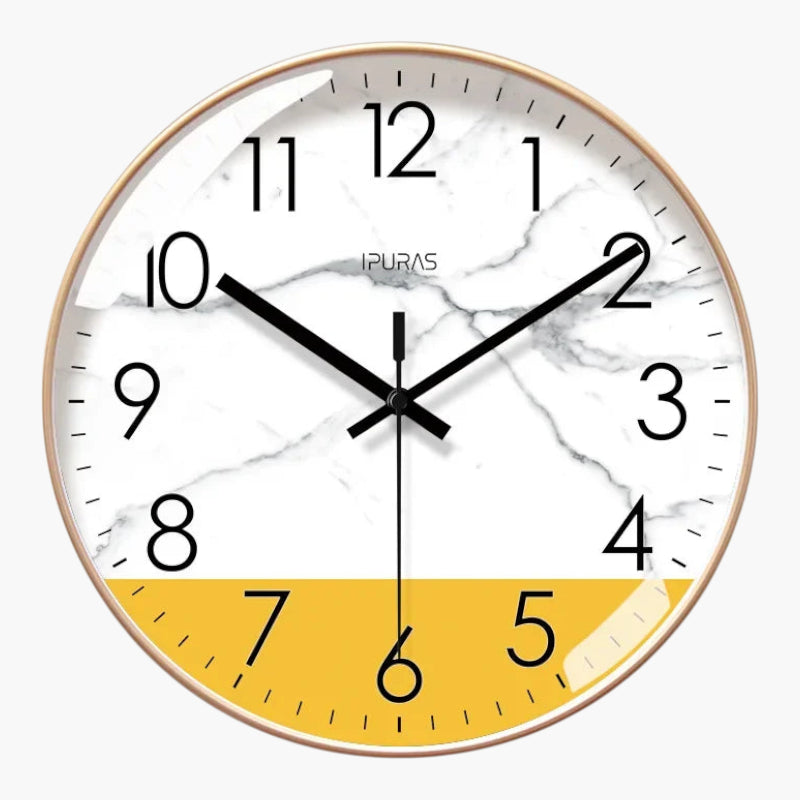 Horloge murale marbre doré nordique Or